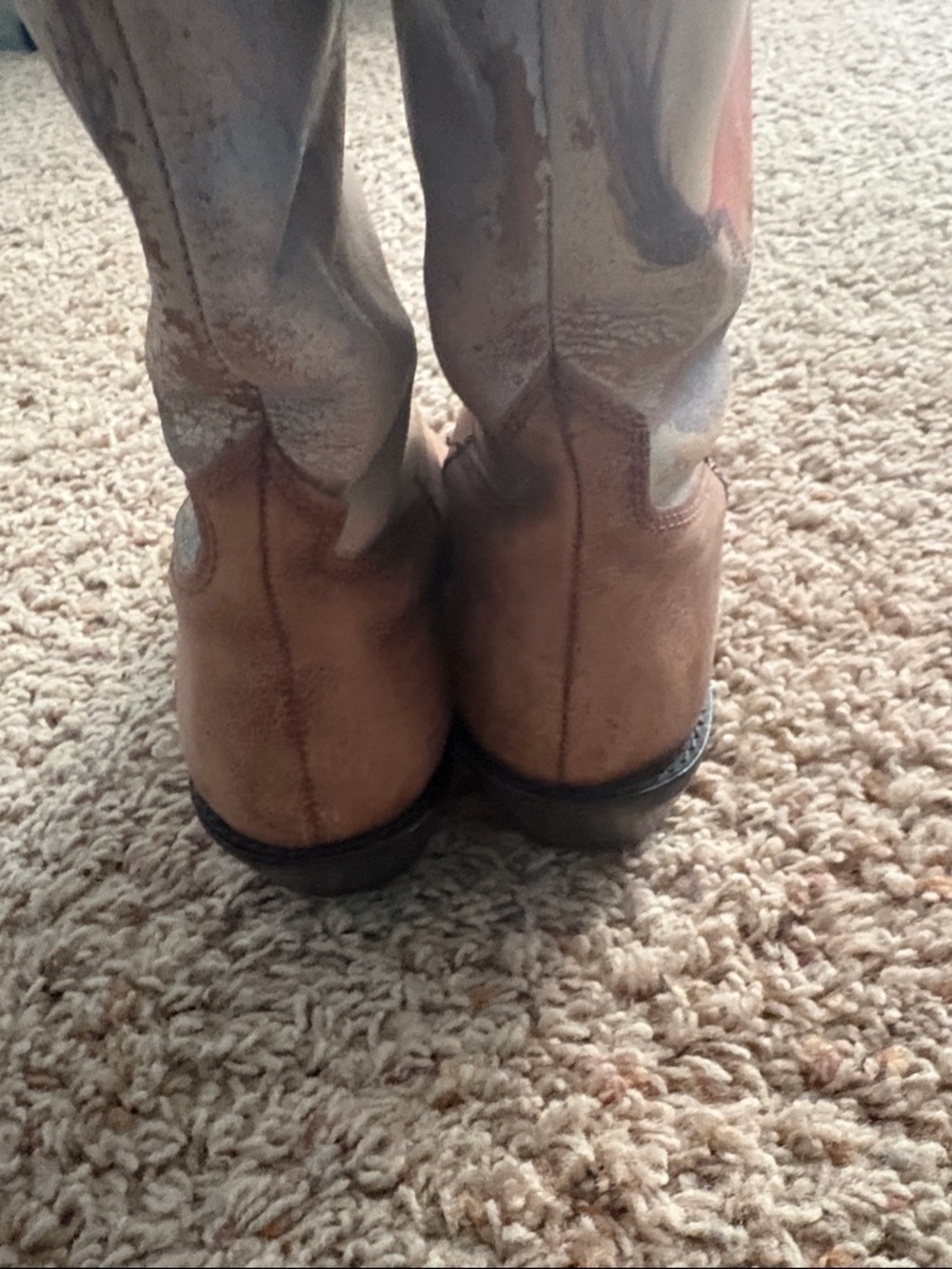 Matisse Brown Leather Cowboy Heeled Boots with Painted Western Scene - Picture 7 of 9
